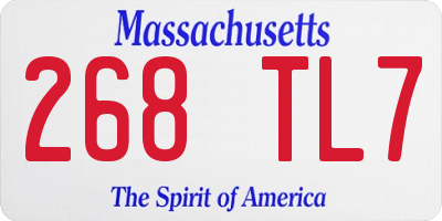 MA license plate 268TL7