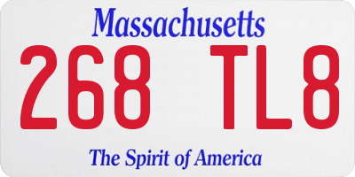 MA license plate 268TL8