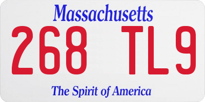 MA license plate 268TL9