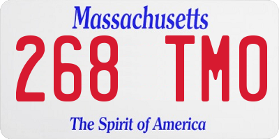 MA license plate 268TM0