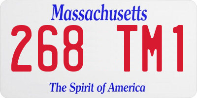 MA license plate 268TM1