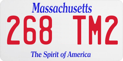 MA license plate 268TM2