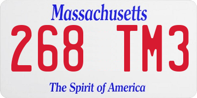 MA license plate 268TM3