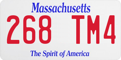 MA license plate 268TM4