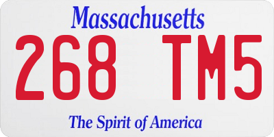 MA license plate 268TM5