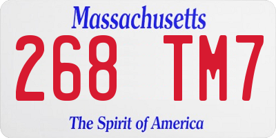 MA license plate 268TM7