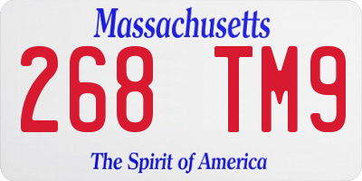 MA license plate 268TM9