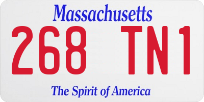 MA license plate 268TN1