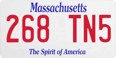 MA license plate 268TN5