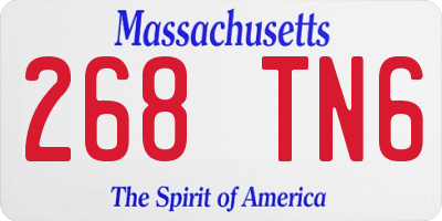 MA license plate 268TN6