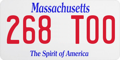 MA license plate 268TO0