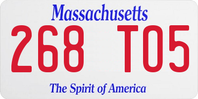 MA license plate 268TO5