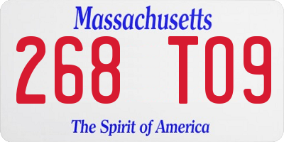 MA license plate 268TO9