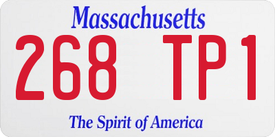 MA license plate 268TP1