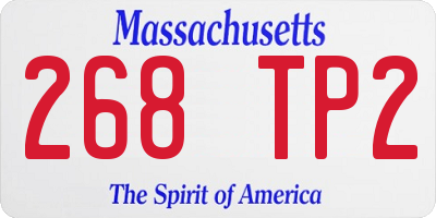 MA license plate 268TP2
