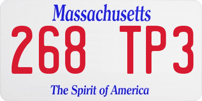 MA license plate 268TP3