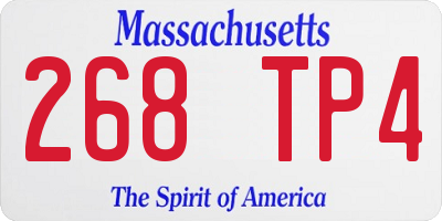 MA license plate 268TP4