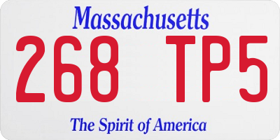 MA license plate 268TP5