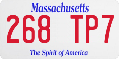 MA license plate 268TP7