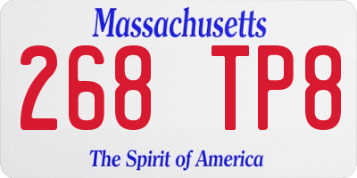 MA license plate 268TP8