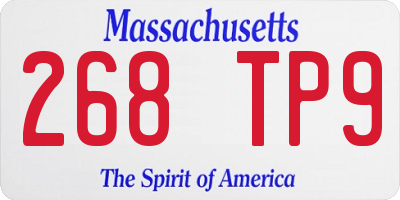 MA license plate 268TP9
