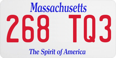MA license plate 268TQ3