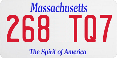 MA license plate 268TQ7
