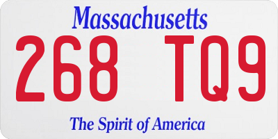 MA license plate 268TQ9