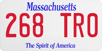 MA license plate 268TR0