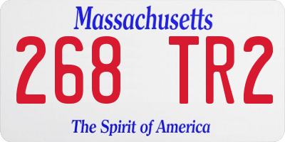 MA license plate 268TR2