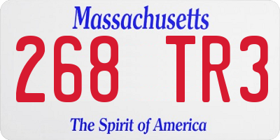 MA license plate 268TR3