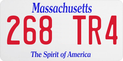MA license plate 268TR4