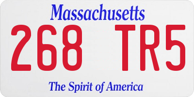 MA license plate 268TR5