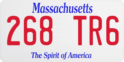 MA license plate 268TR6