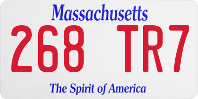 MA license plate 268TR7
