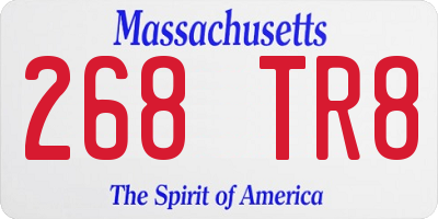 MA license plate 268TR8