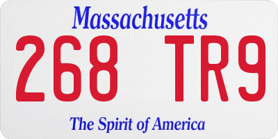 MA license plate 268TR9