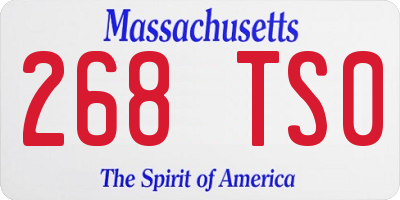 MA license plate 268TS0