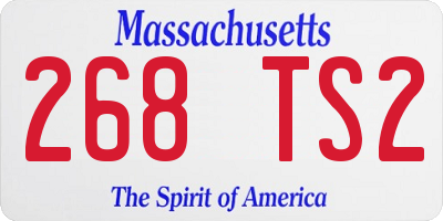 MA license plate 268TS2