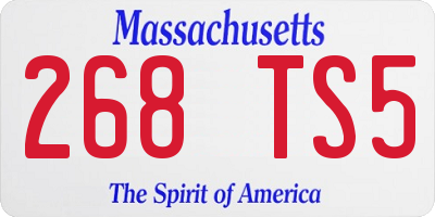 MA license plate 268TS5