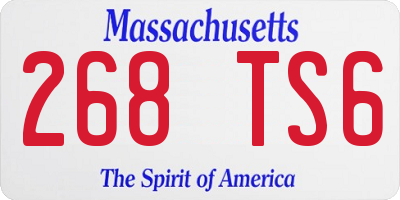 MA license plate 268TS6