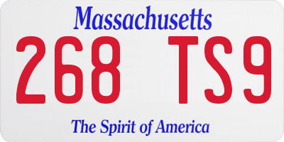 MA license plate 268TS9