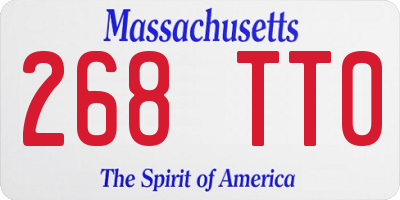 MA license plate 268TT0