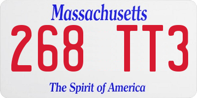 MA license plate 268TT3
