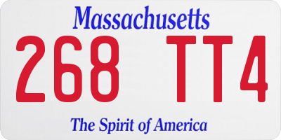 MA license plate 268TT4