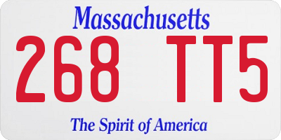 MA license plate 268TT5