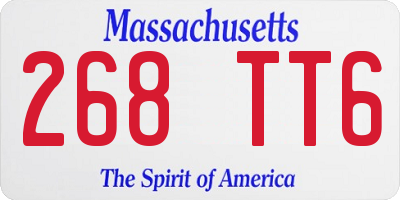 MA license plate 268TT6