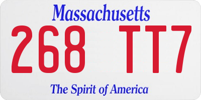MA license plate 268TT7