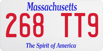 MA license plate 268TT9