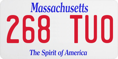 MA license plate 268TU0